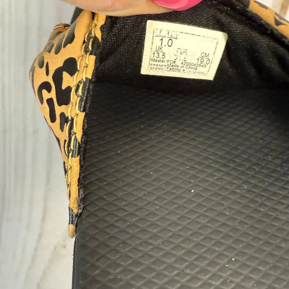 Vans Kids Range Slides Leopard Print‎ Black Sandals 1Y